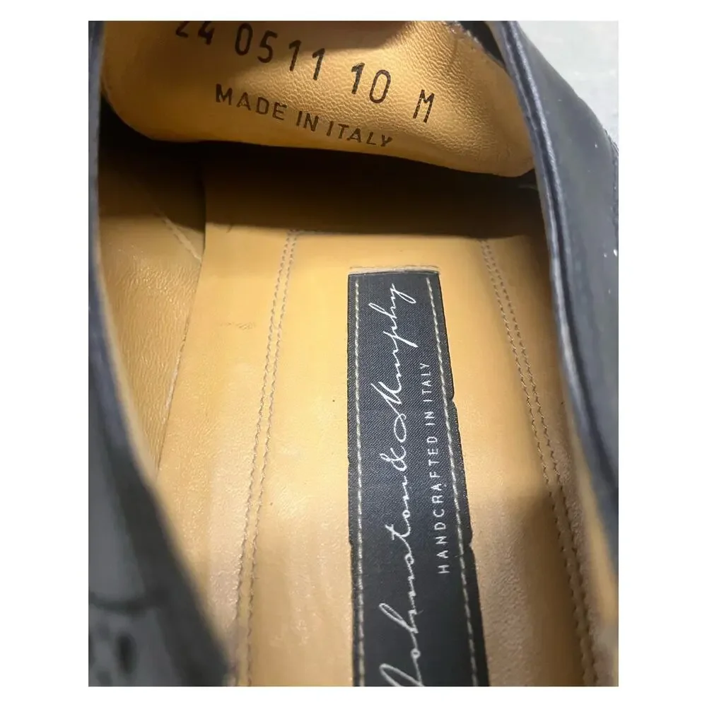Johnston & Murphy Black 10M, Made in Italy, Oxfords, Dress Shoes,‎ Mens, Cap Toe